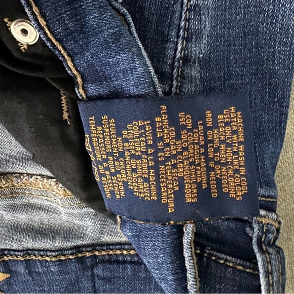 Seven 7 Jeans Distressed Skinny Easy Fit Low Rise Blue Womens Size 10 - Picture 8 of 9